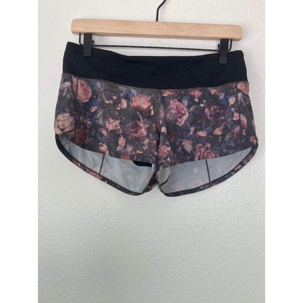 Lululemon Speed Up Shorts 2.5"Frosted Rose Floral sz 6 Gym Micro Athletic